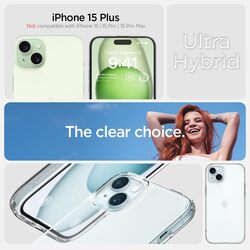 Spigen iPhone 15 Plus case cover Ultra Hybrid - Crystal Clear